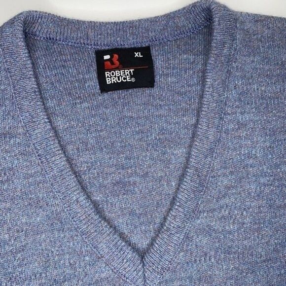 Robert Bruce Vintage Sleeveless V-Neck Blue/Purple Sweater Vest Men’s Size XL - Picture 10 of 12